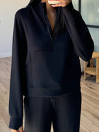 Activate Quarter Zip Hoodie | Black | +Plus Available