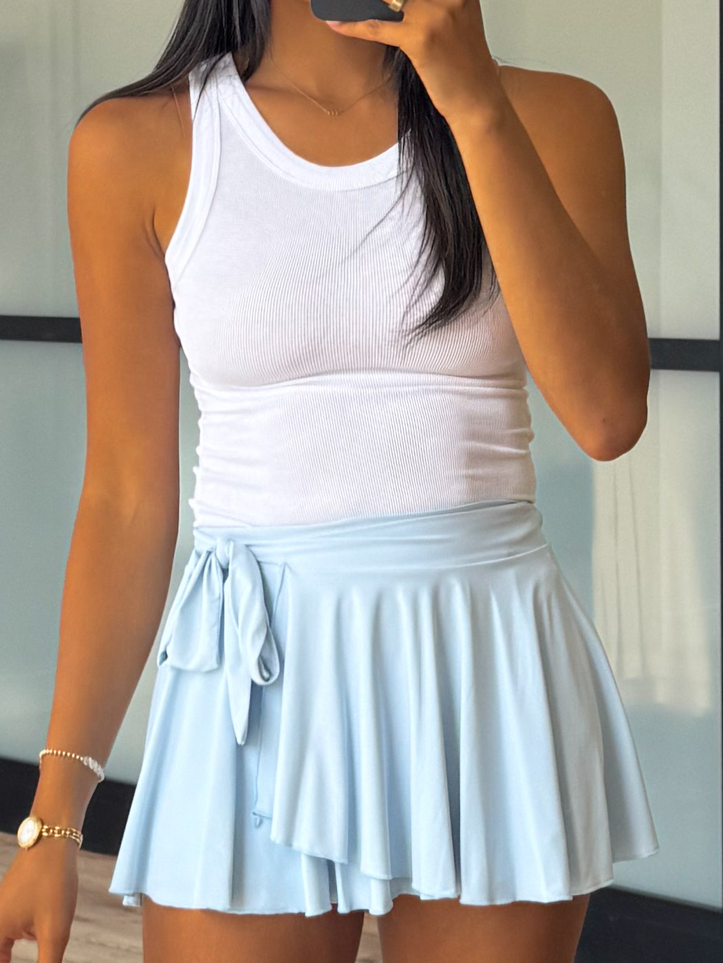 Barre Wrap Skort | Sky Blue