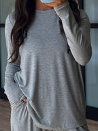 Easy Mode Long Sleeve Top | Grey | +Plus Available