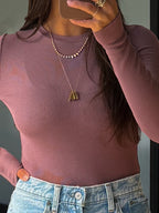 Essential Ribbed Long Sleeve | Dusty Mauve | +Plus Available | RESTOCK