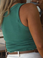 Essential Ribbed Tank | Emerald | +Plus Available | RESTOCK