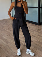 On Track Active Jogger Onesie | Black | +Plus Available