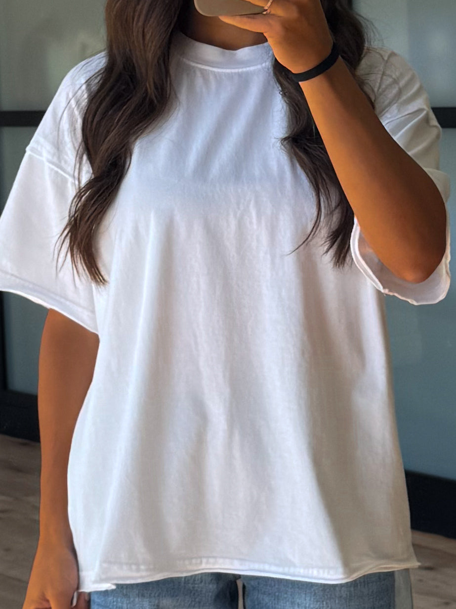 Cotton Washed Tee | White | +Plus Available