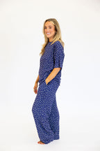 Bamboo Pointelle Women's Lounge Pants | Navy | +Plus Available