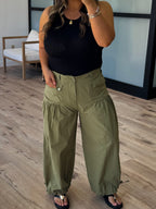 Karsyn Drawstring Hem Pants | Olive | FINAL SALE