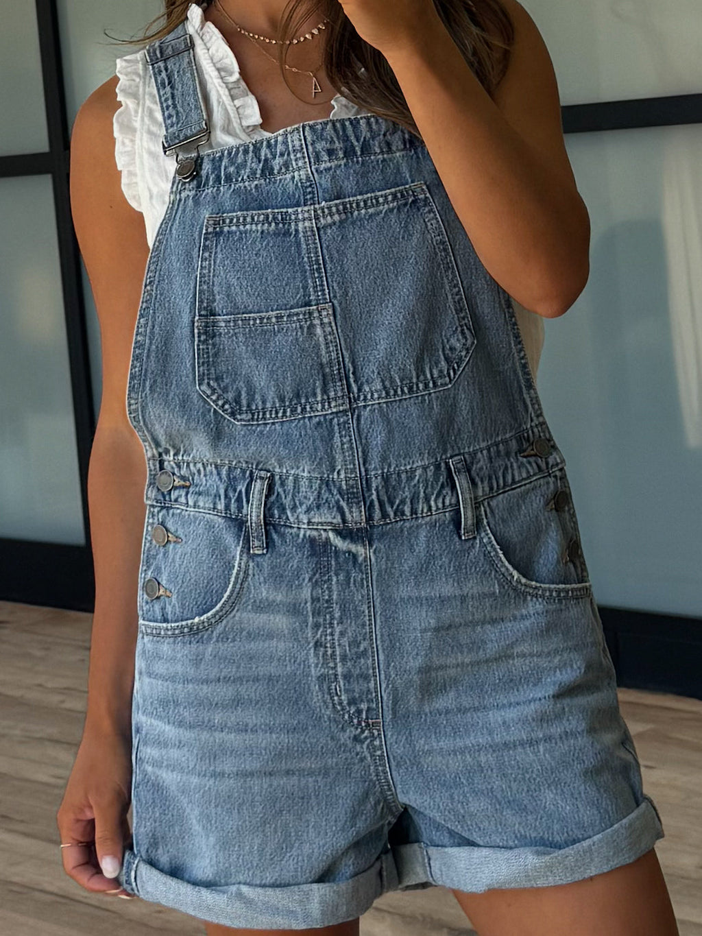 Denim Short Overalls