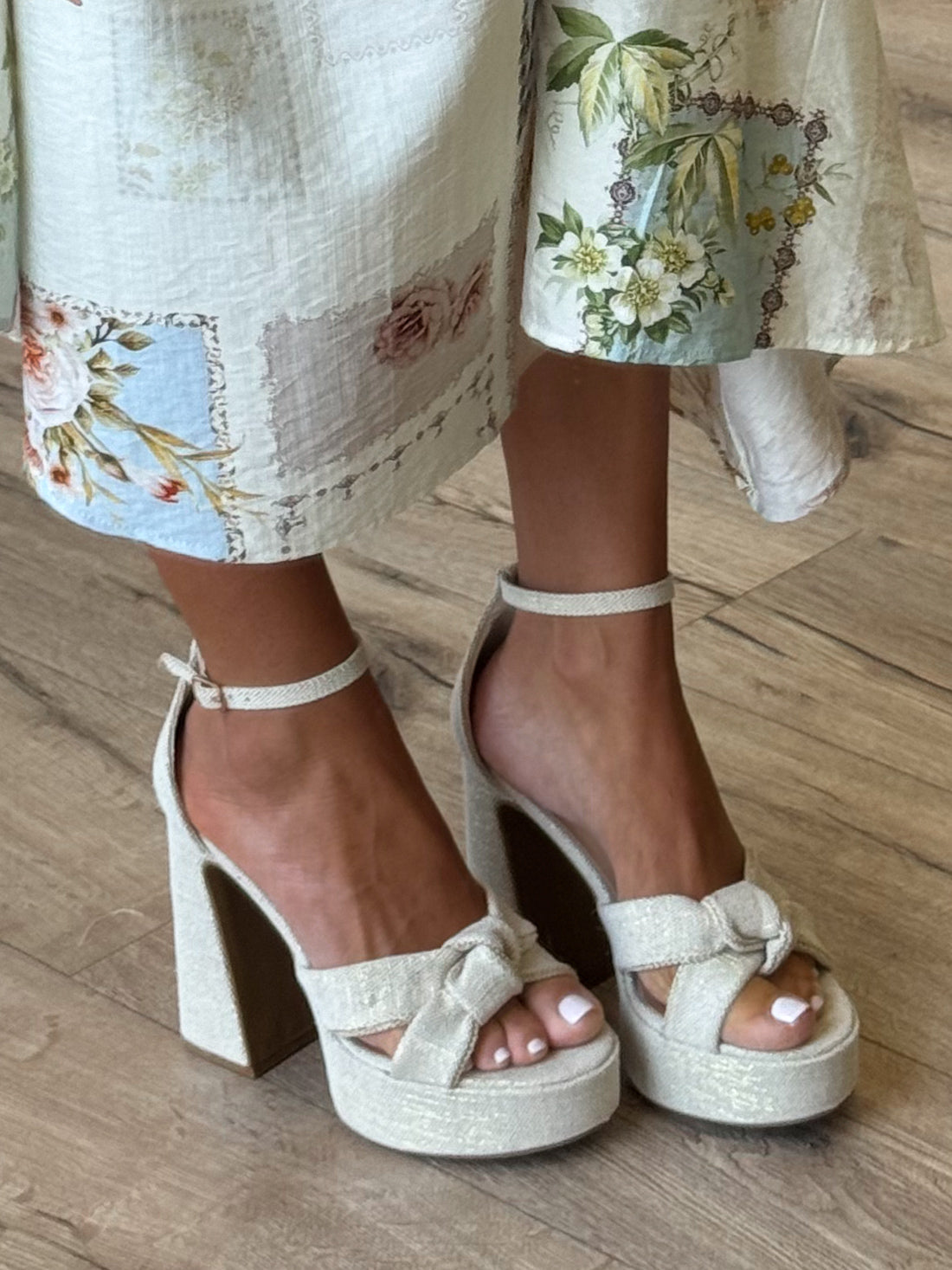 Bobbie Platform Heel | Natural | FINAL SALE