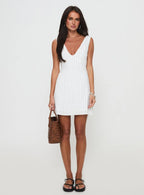 Tortellini Mini Dress White / Black Stripe