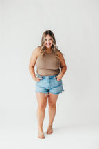 Modest Tank Bodysuit | Mocha | FINAL SALE