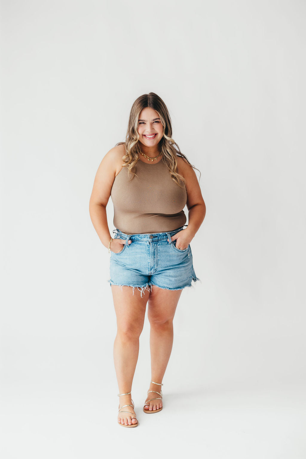 Modest Tank Bodysuit | Mocha | FINAL SALE