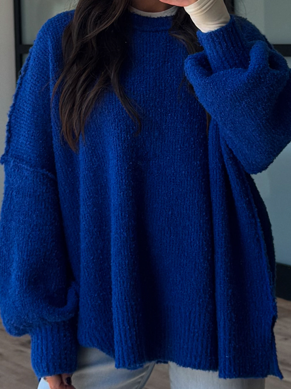 Lev Textured Sweater | Cobalt | +Plus Available | RESTOCK