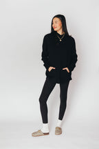 Home Stretch Waffle Knit Hoodie | Black | +Plus Available | FINAL SALE