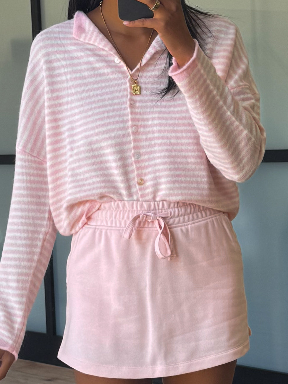 Britton Terry Knit Skort | Blush