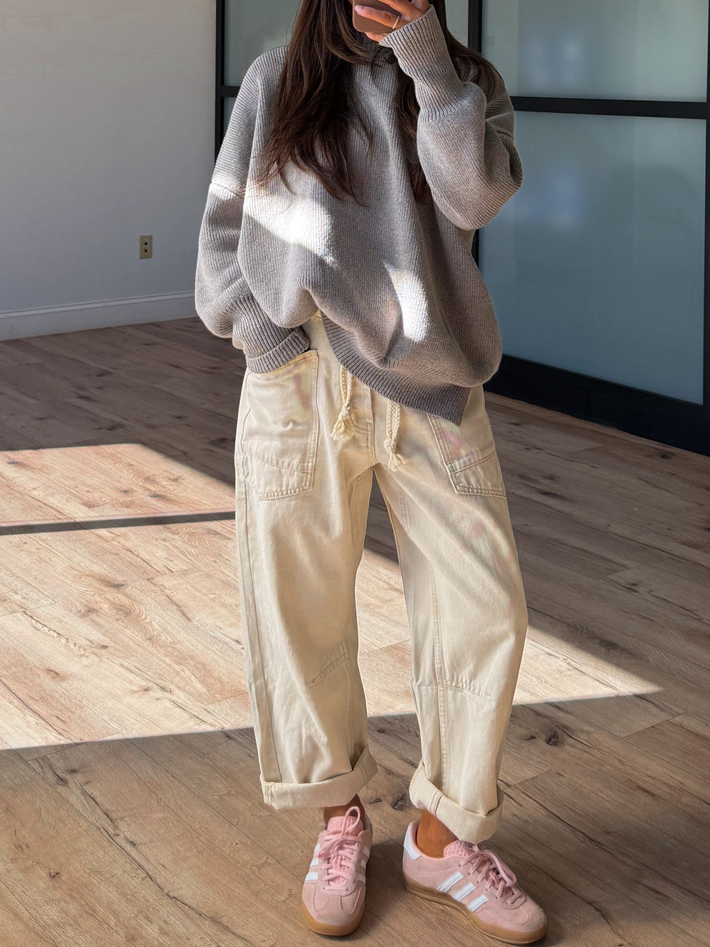 Jules Drawstring Barrel Pants | Cream