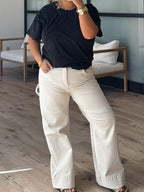 Meghan Wide-Leg Pants | Ivory | +Plus Available