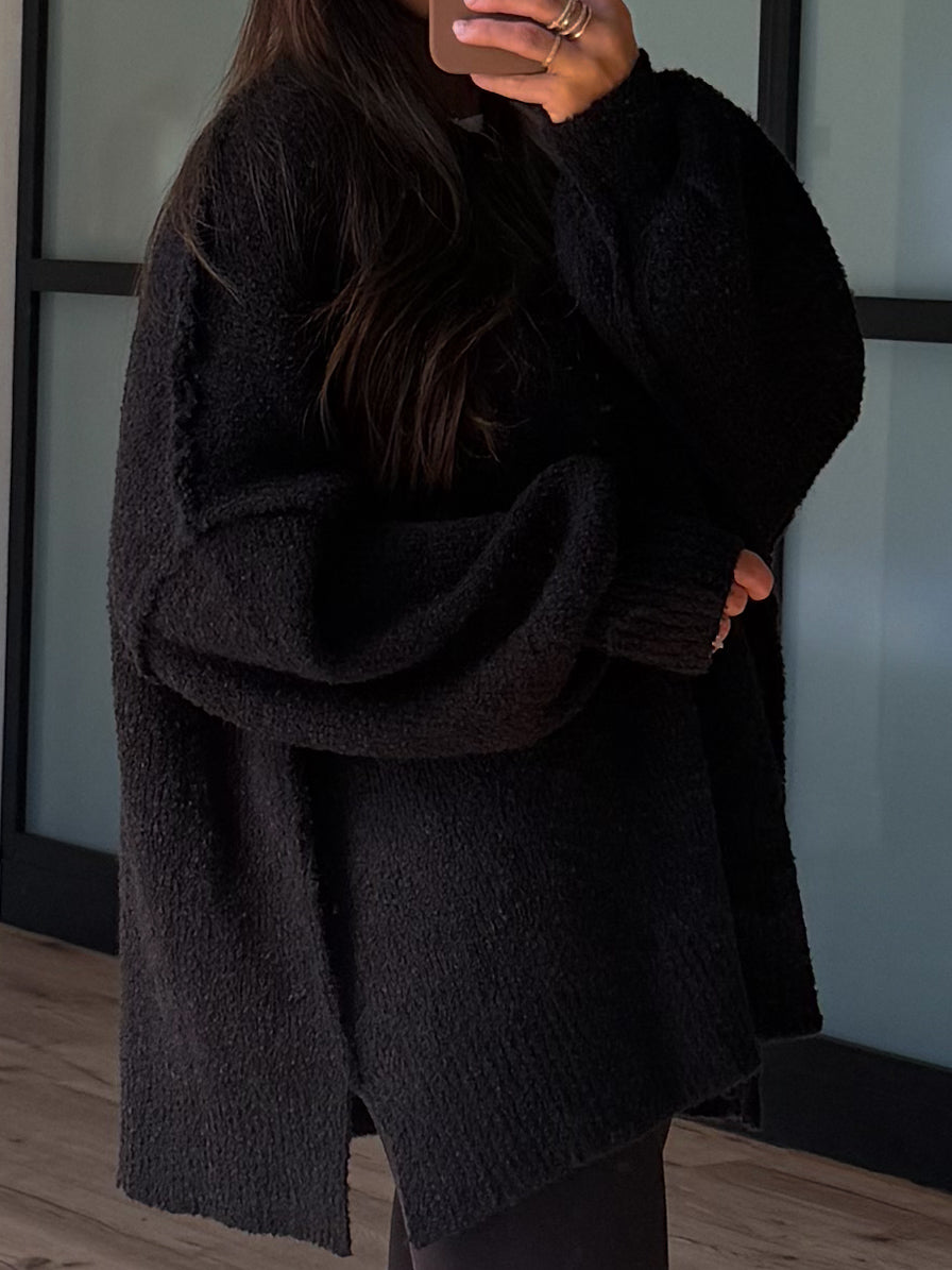 Lev Textured Sweater | Black | +Plus Available