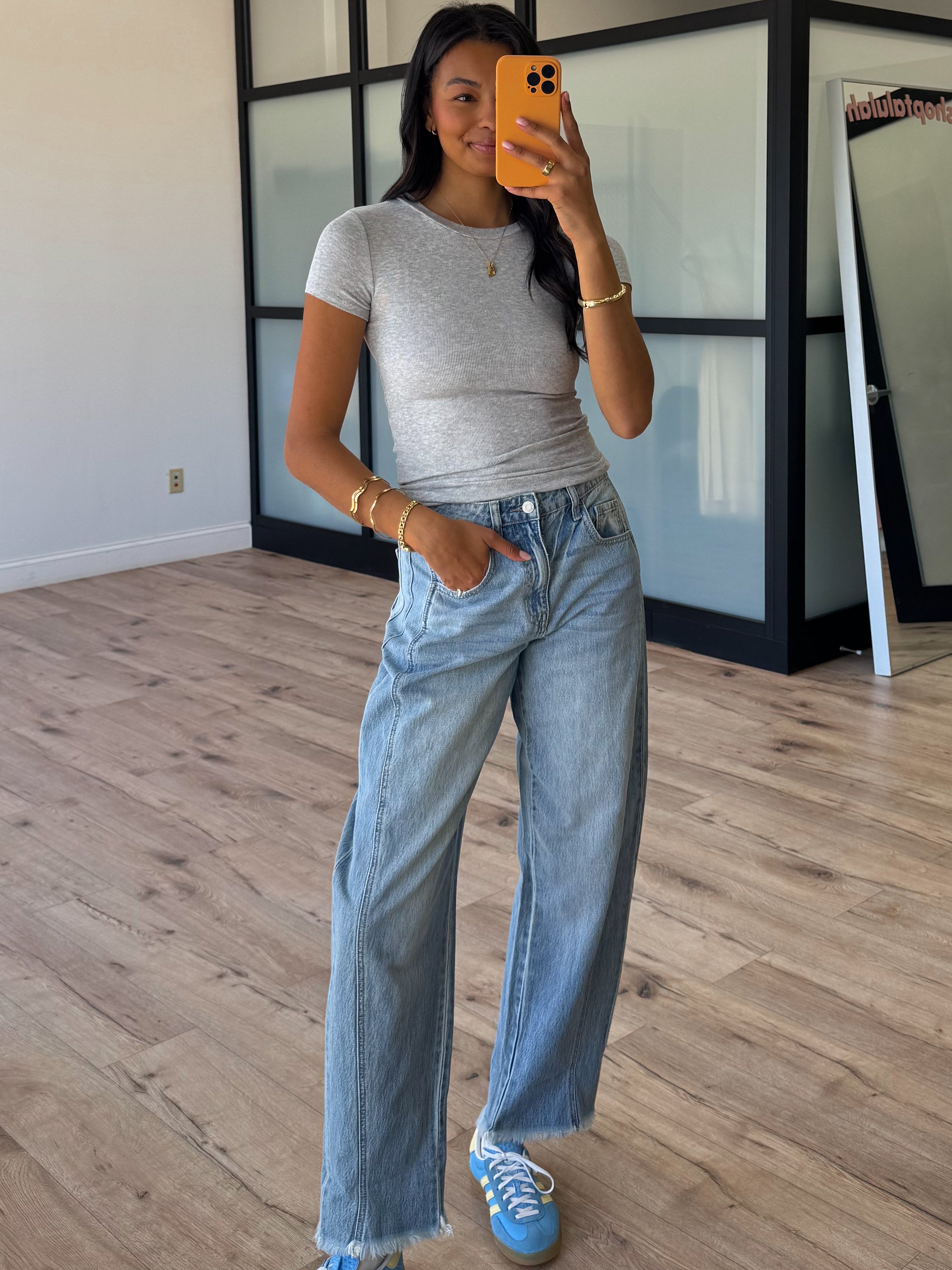 Essential Ribbed Tee | Grey | +Plus Available