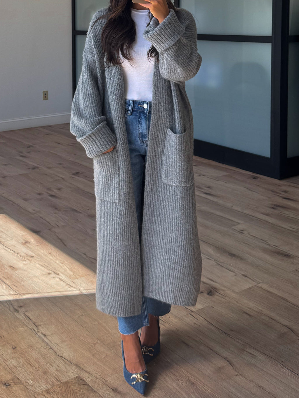 Beckett Longline Cardigan | Grey | +Plus Available