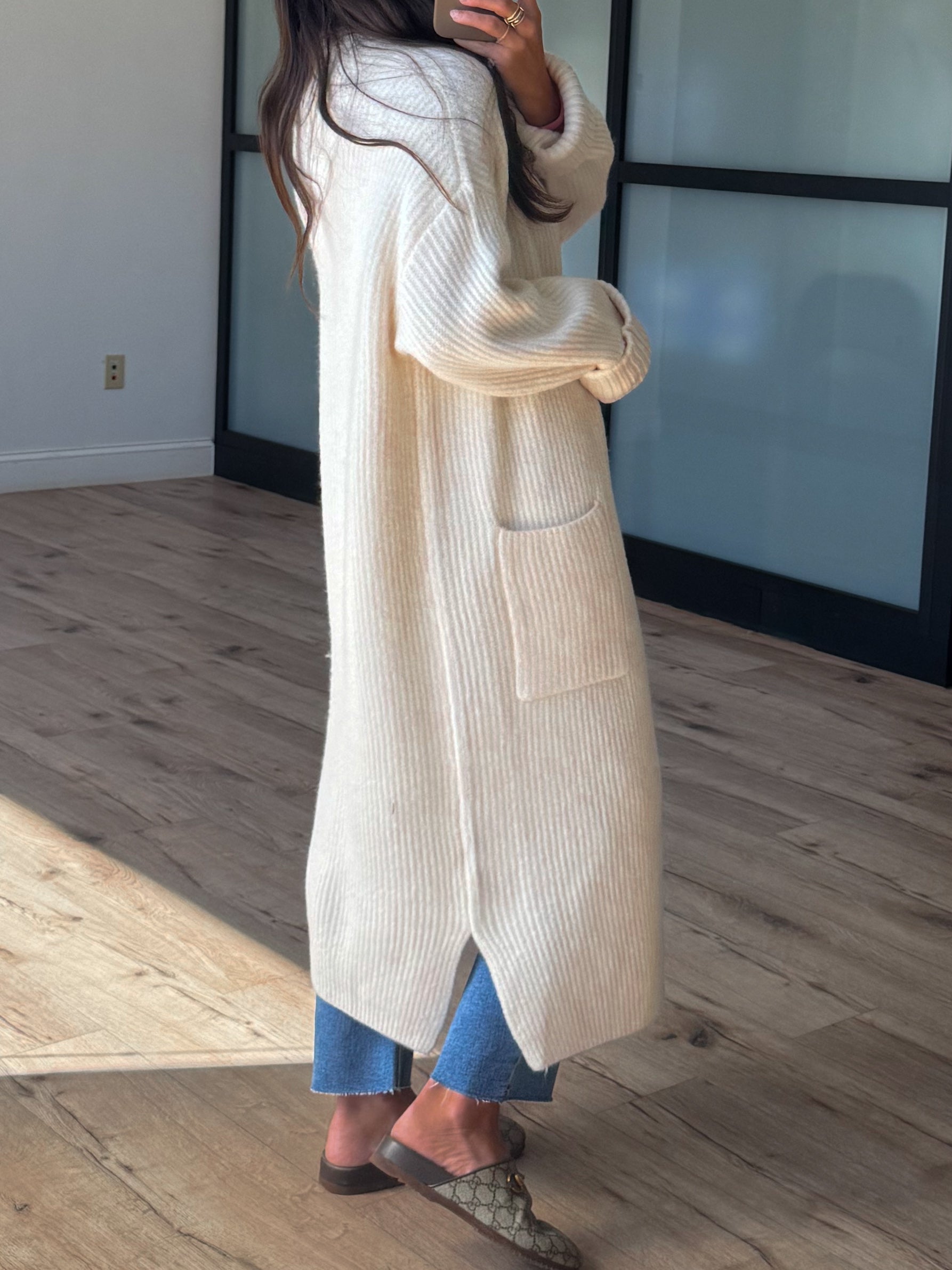 Beckett Longline Cardigan | Ivory | +Plus Available