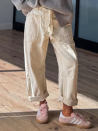Jules Drawstring Barrel Pants | Cream