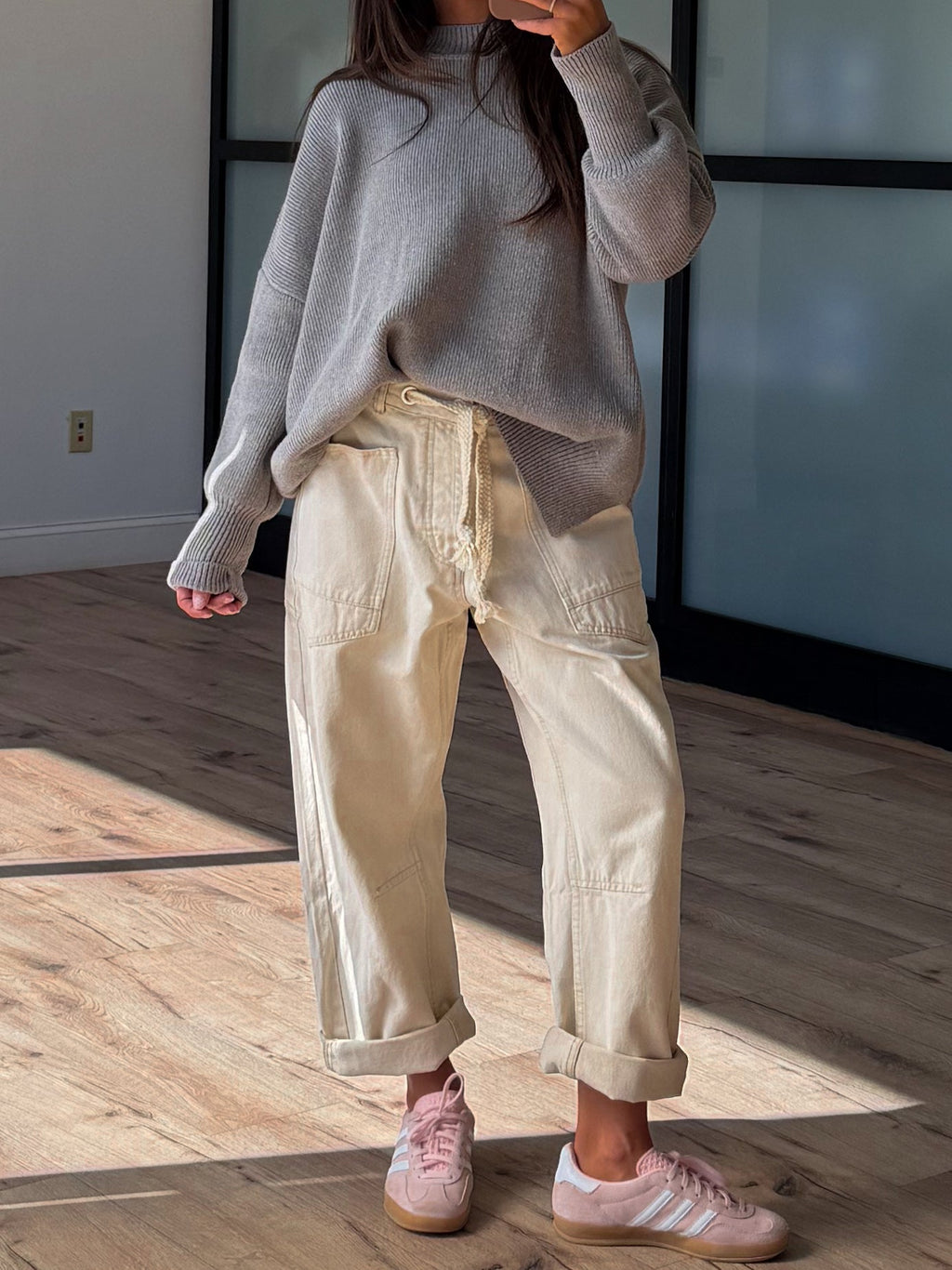 Jules Drawstring Barrel Pants | Cream