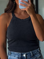 Mineral Mist Ribbed Tank | Black | RESTOCK