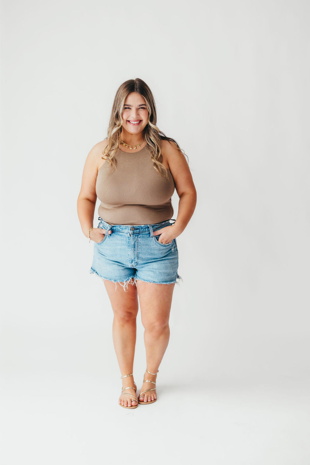 Modest Tank Bodysuit | Mocha | FINAL SALE