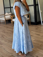 Astoria Floral Top | Soft Blue