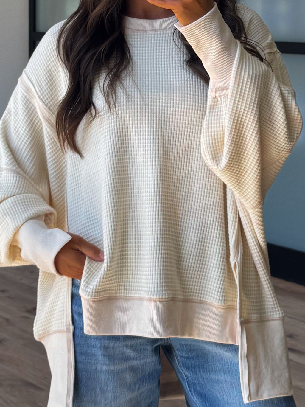 Without A Doubt Waffle Knit Top