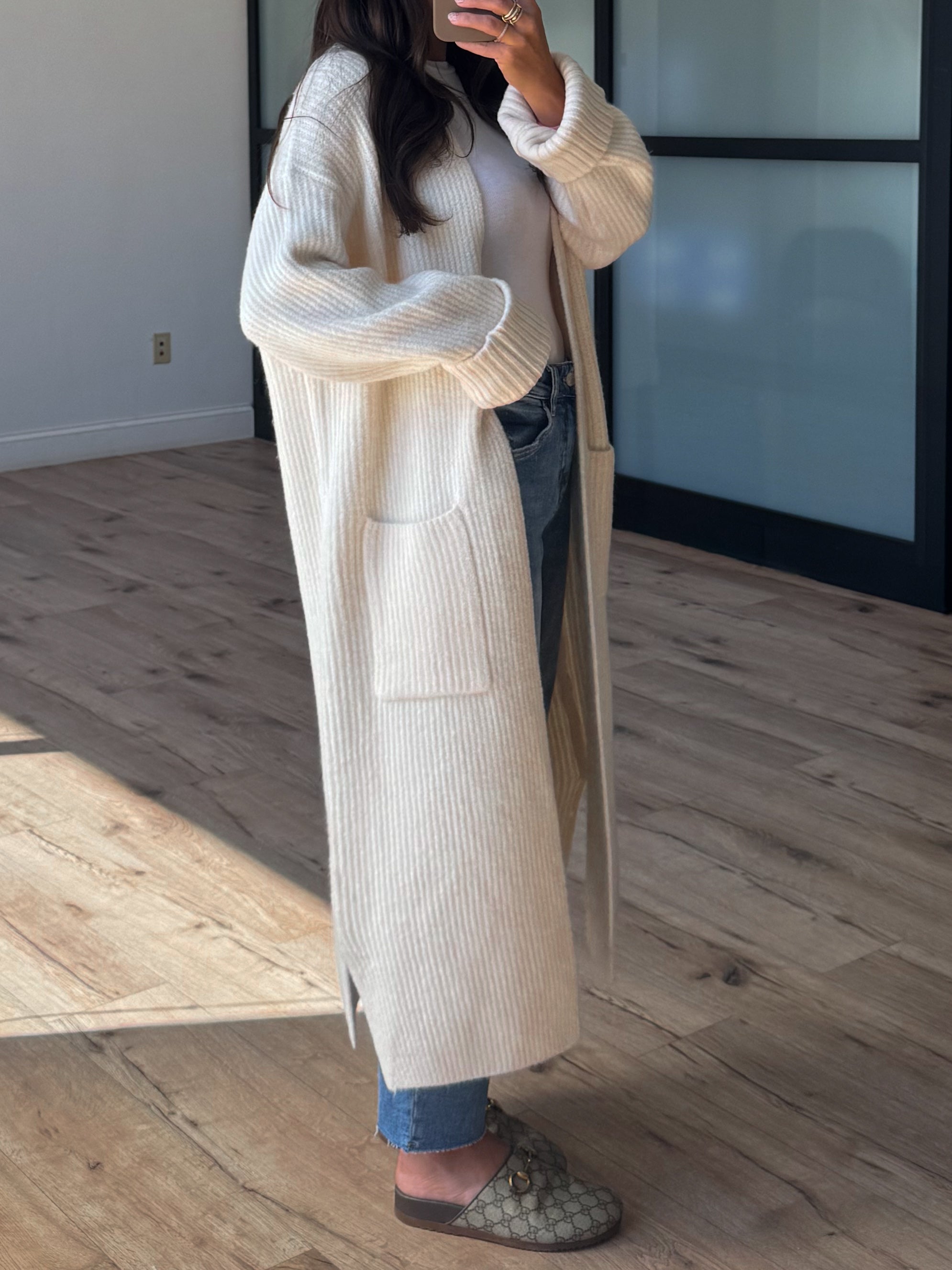 Beckett Longline Cardigan | Ivory | +Plus Available