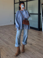 Lev Textured Sweater | Cornflower Blue | +Plus Available