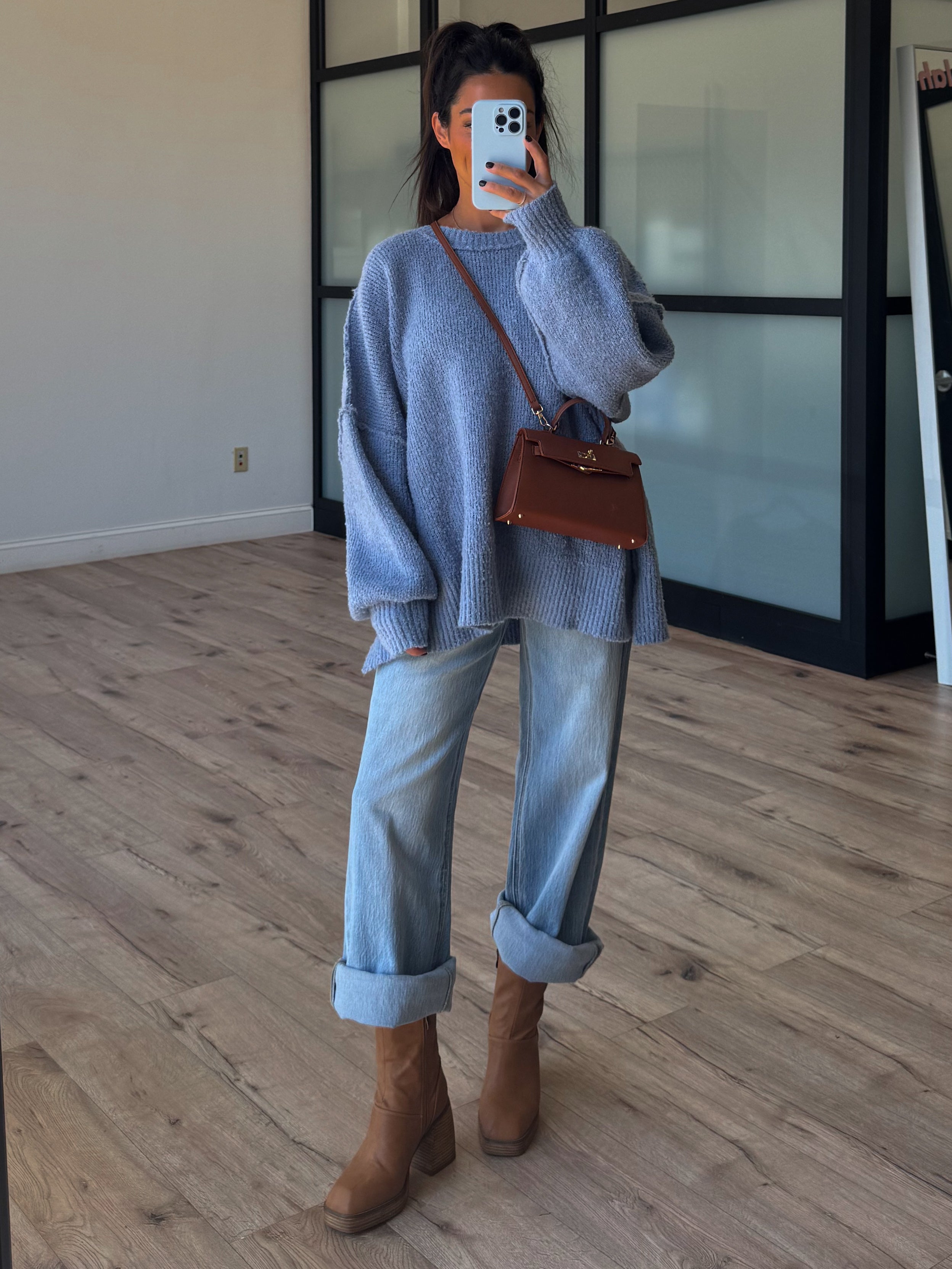 Lev Textured Sweater | Cornflower Blue | +Plus Available