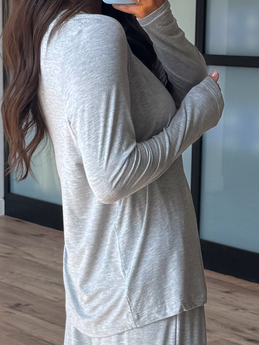 Easy Mode Long Sleeve Top | Grey | +Plus Available