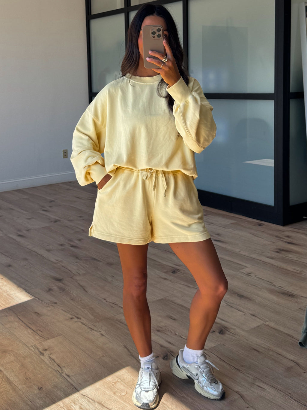 Stone Fade Terry Knit Set | Lemon