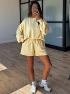Stone Fade Terry Knit Set | Lemon