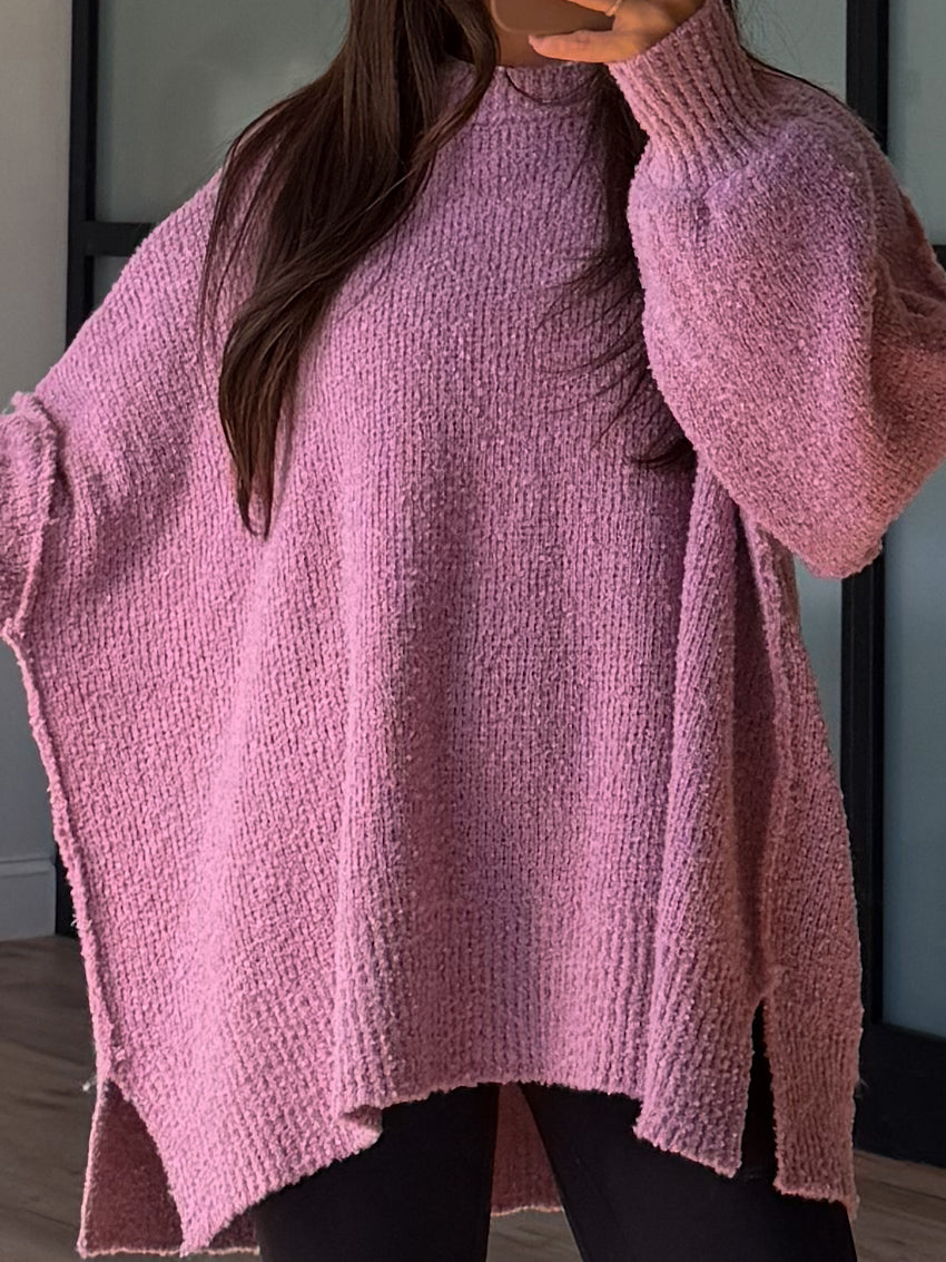 Lev Textured Sweater | Dusty Mauve | +Plus Available