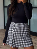 Gingham Active Skort | Black | RESTOCK