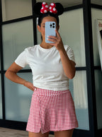 Gingham Active Skort | Red