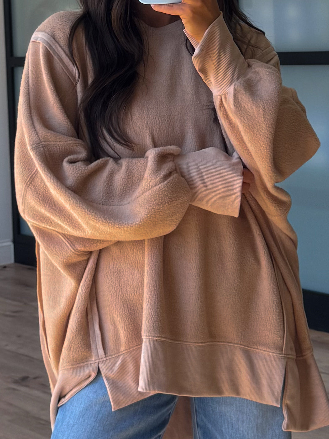 Out + About Brushed Knit Pullover | Taupe