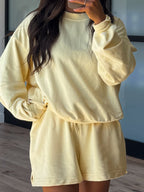 Stone Fade Terry Knit Set | Lemon