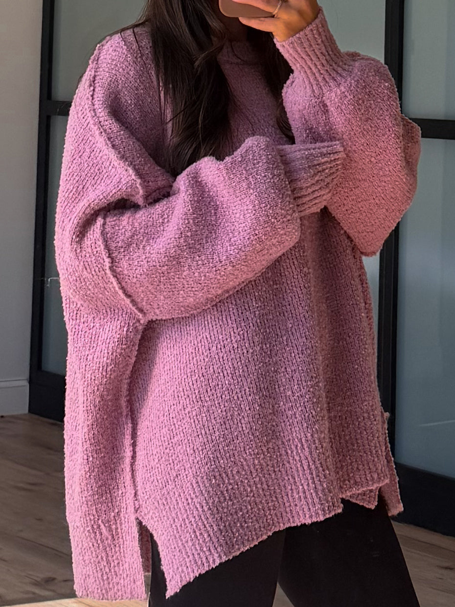 Lev Textured Sweater | Dusty Mauve | +Plus Available