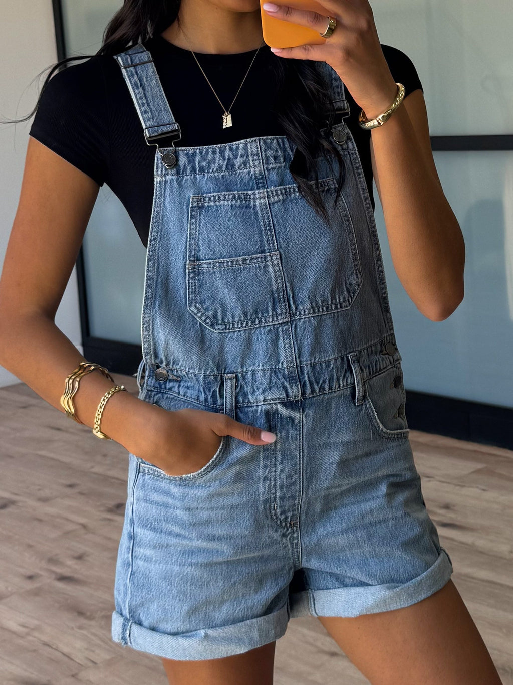 Denim Short Overalls