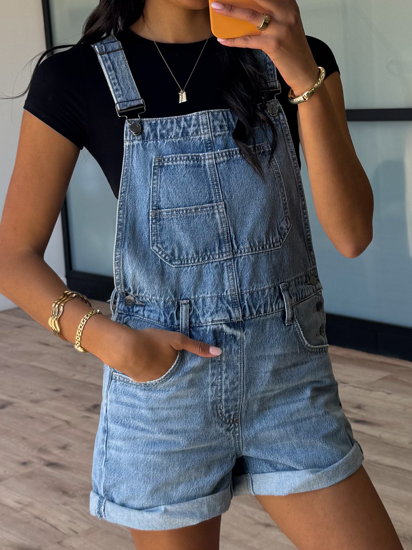 Denim Short Overalls