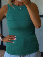 Essential Ribbed Tank | Emerald | +Plus Available | RESTOCK