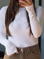 Essential Ribbed Long Sleeve | White | +Plus Available | RESTOCK