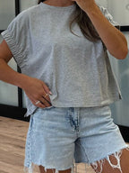 Mitchell Elastic Sleeve Tee | Grey