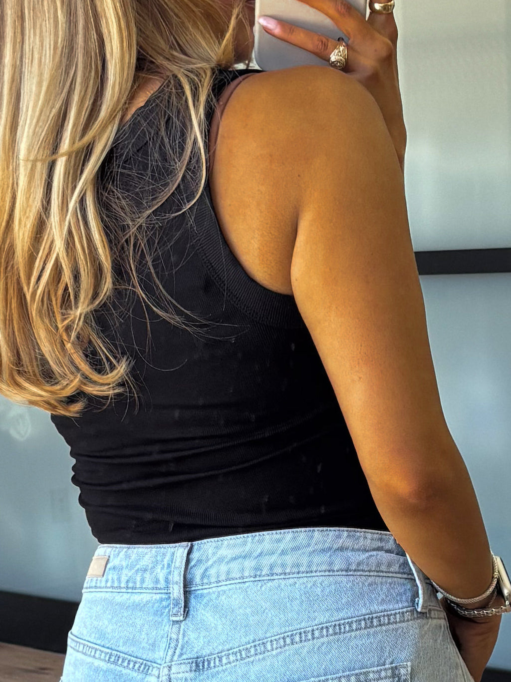 Essential Ribbed Tank | Black | +Plus Available