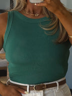 Essential Ribbed Tank | Emerald | +Plus Available | RESTOCK