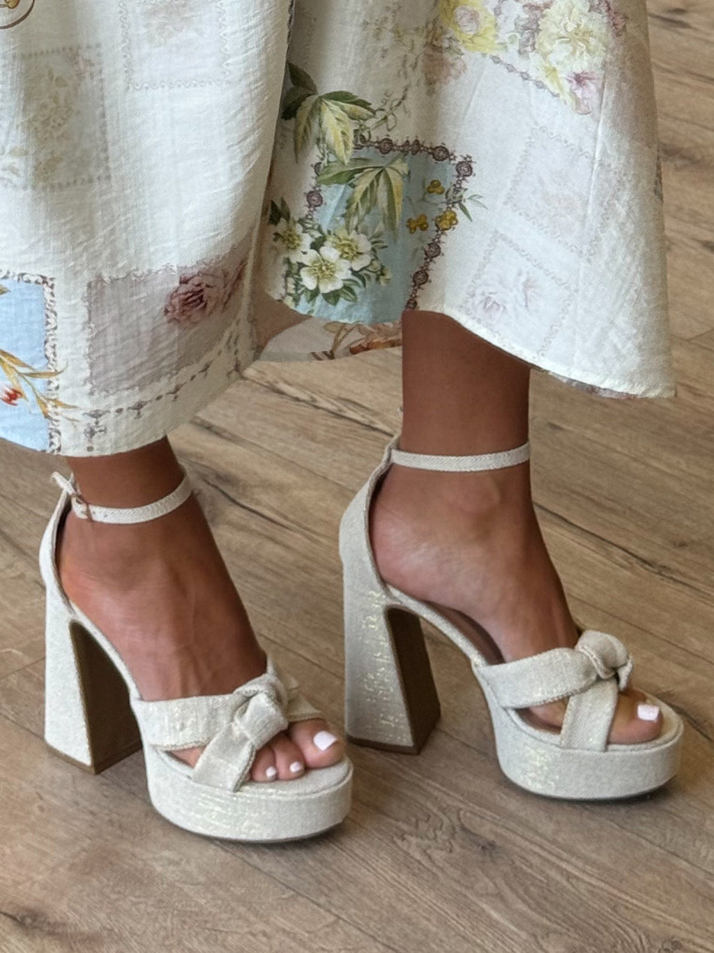 Bobbie Platform Heel | Natural | FINAL SALE