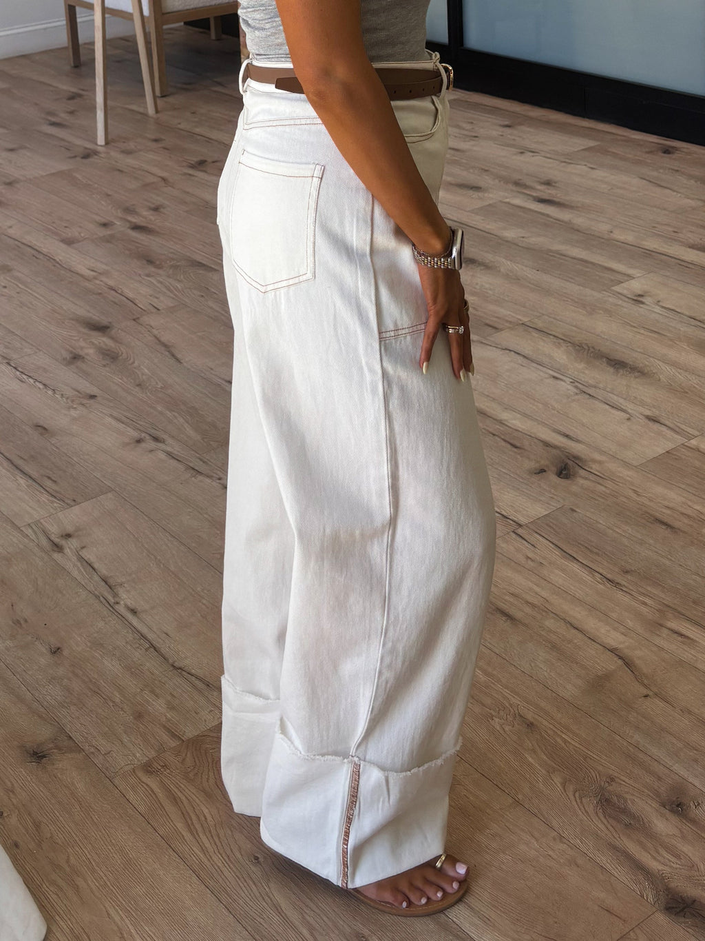 Libby Cuff Pants | White